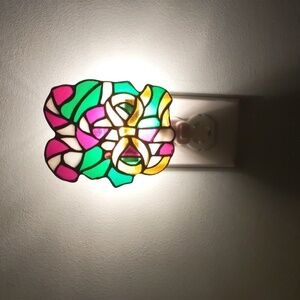 Candy cane stained glass night light. Works great